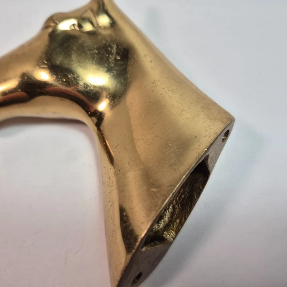 Vintage Brass Horse Head Wall Farmhouse Barn Equestrian Leash Coat Hanger 3D